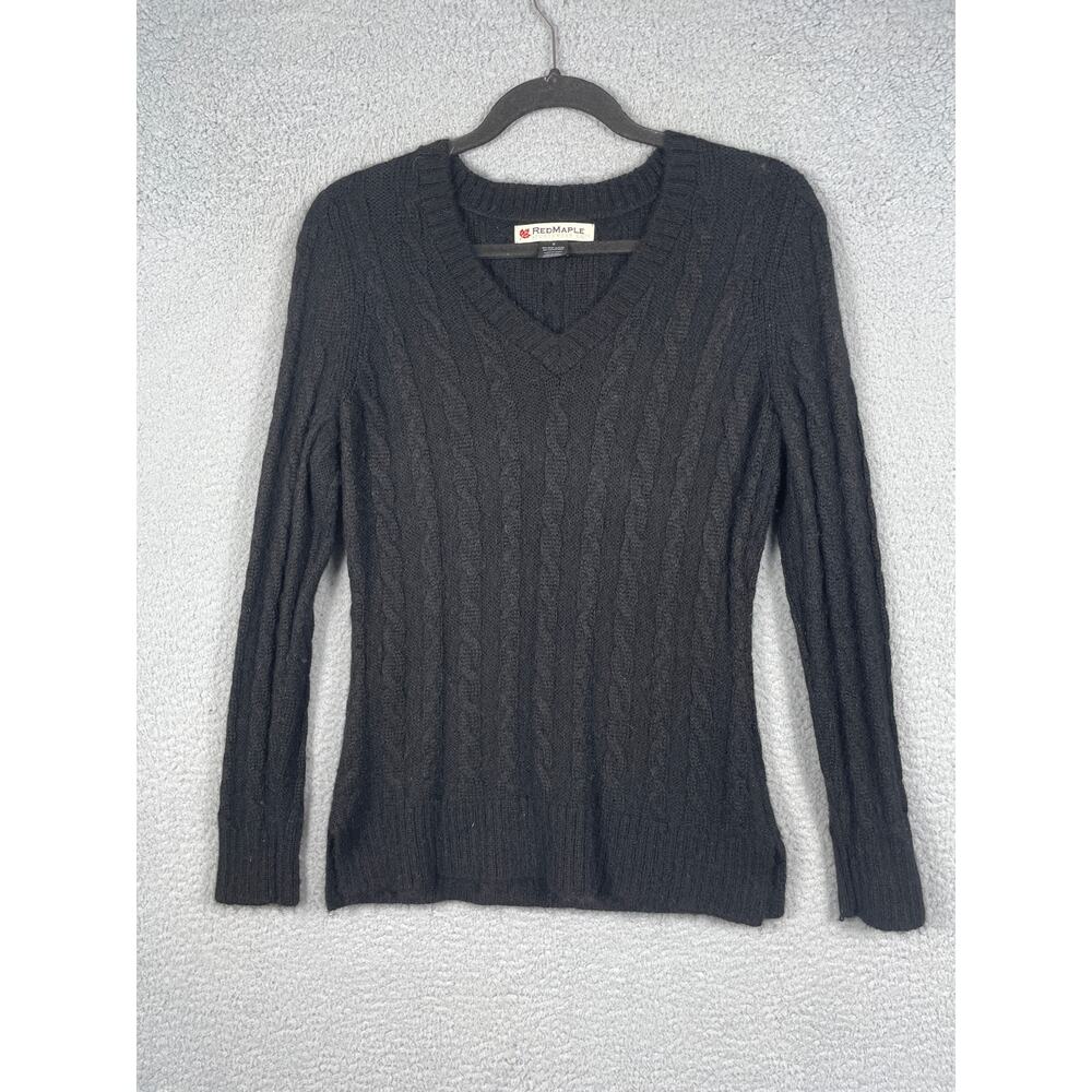 Red Maple Sportswear Womens Size S Baby Alpaca Blend Black Knit Sweater